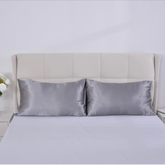 HomeSmart Other - Set of 2 Gray Luxury Satin Pillow Cases 100% Polyester